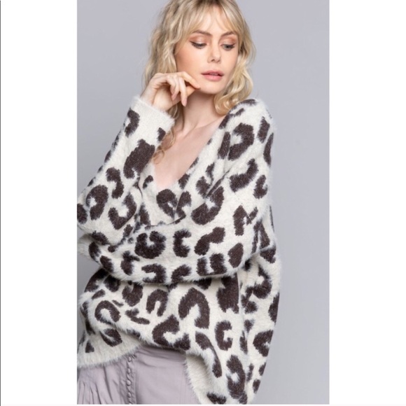 POL Sweaters - POL Leopard Mohair Sweater